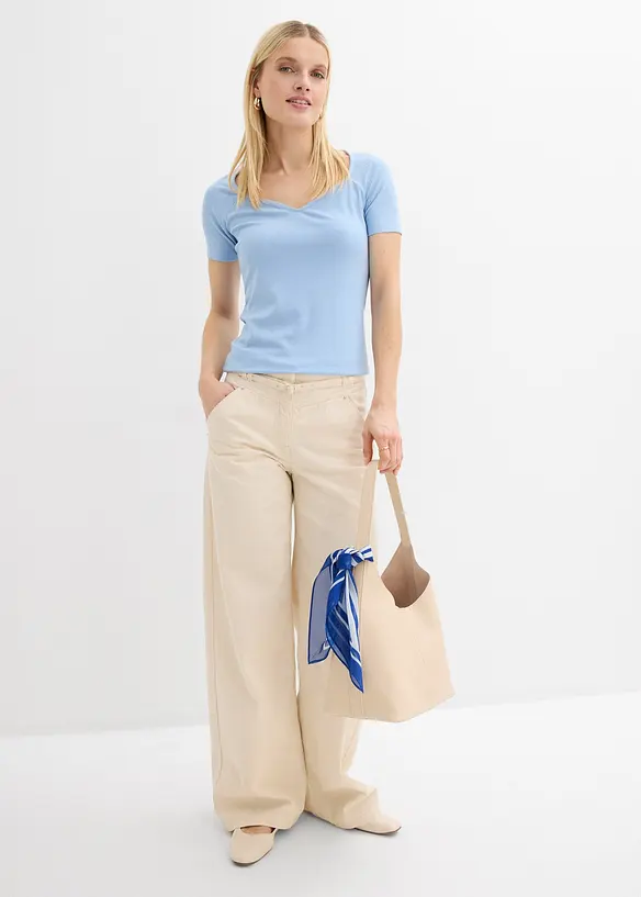 T-shirt c&ocirc;tel&eacute; en viscose extensible, bonprix