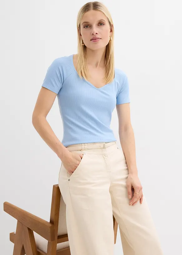 T-shirt c&ocirc;tel&eacute; en viscose extensible, bonprix