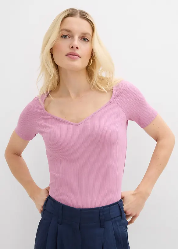 T-shirt c&ocirc;tel&eacute; en viscose extensible, bonprix