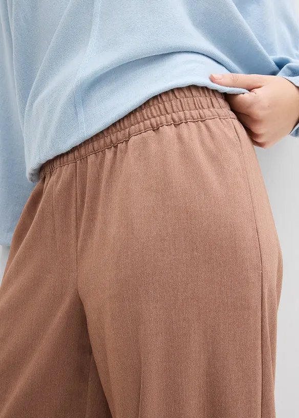 Pantalon palazzo &agrave; taille &eacute;lastiqu&eacute;e, bonprix