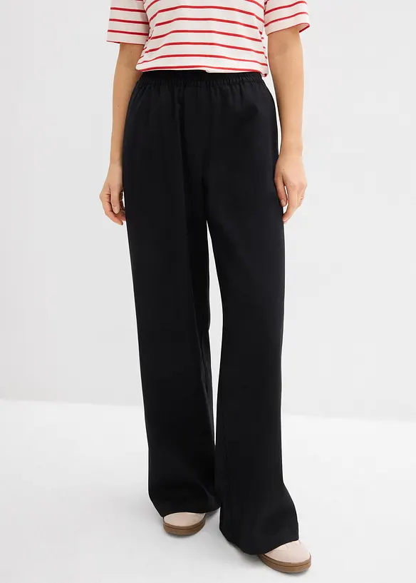 Pantalon palazzo &agrave; taille &eacute;lastiqu&eacute;e, bonprix