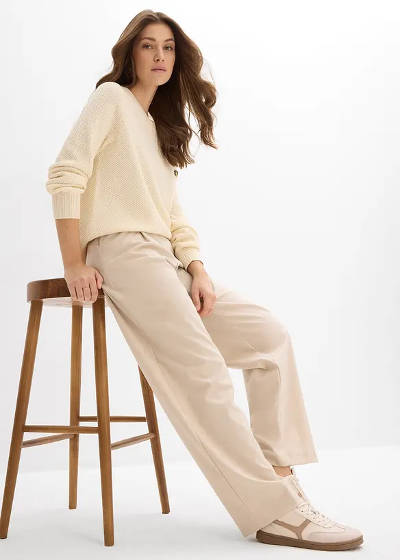 Pantalon barrel taille haute, bonprix