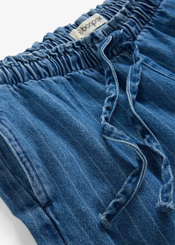 Jean large &agrave; taille enti&egrave;rement &eacute;lastiqu&eacute;e, bonprix