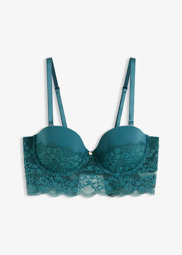Soutien-gorge balconnet &agrave; bretelles amovibles et dentelle florale, bonprix