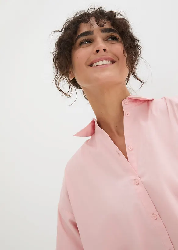 Chemisier oversize en coton, manches 3/4, bonprix