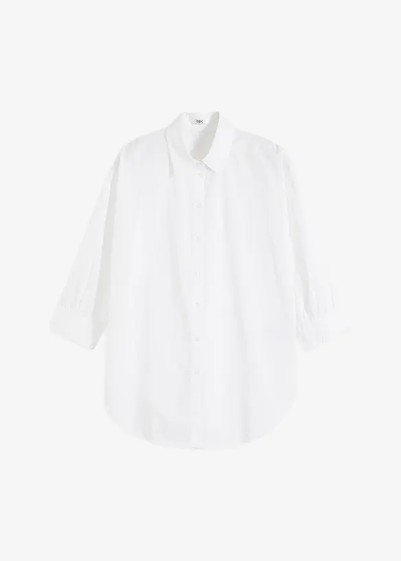 Chemisier oversize en coton, manches 3/4, bonprix