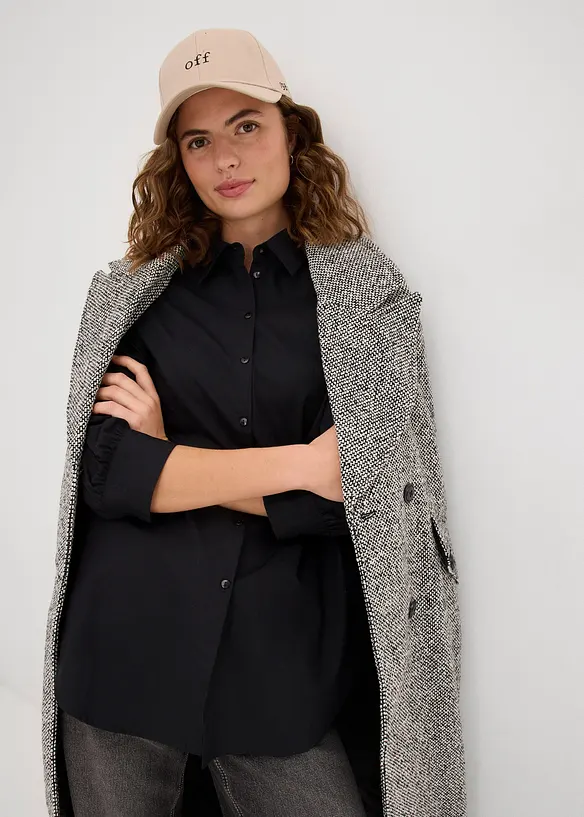 Chemisier oversize en coton, manches 3/4, bonprix