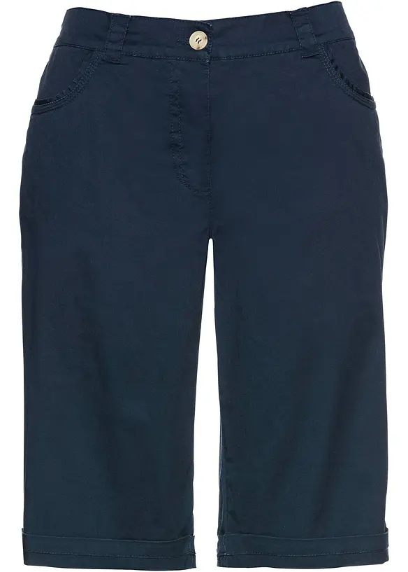 Bermuda paper touch en coton &agrave; taille confortable, bonprix