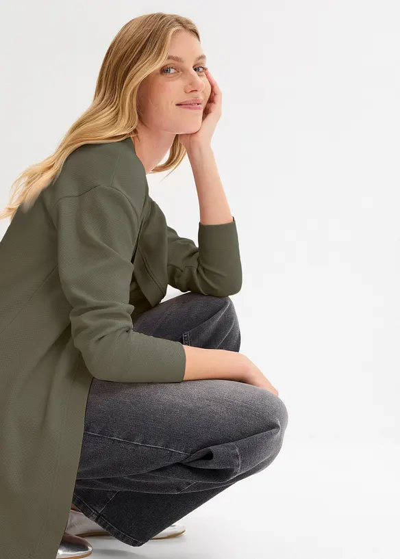 Gilet long en sweat doux, bonprix