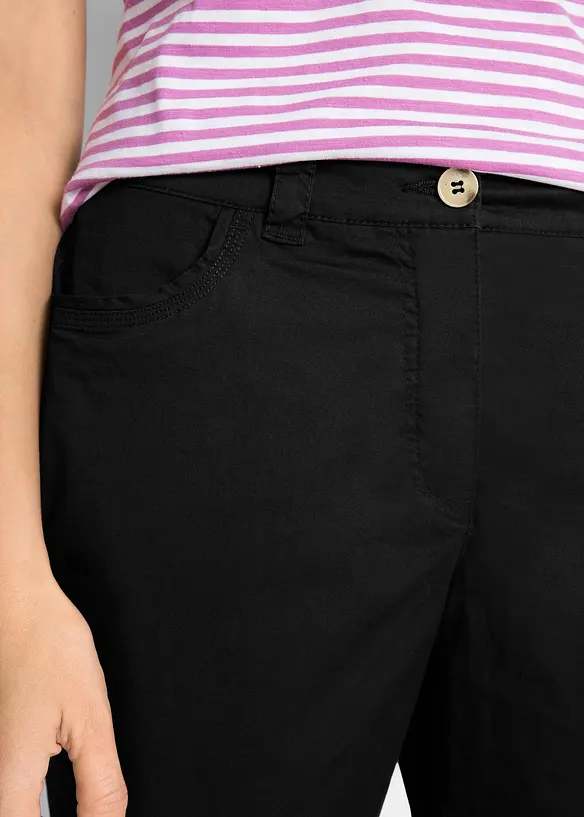 Bermuda paper touch en coton &agrave; taille confortable, bonprix