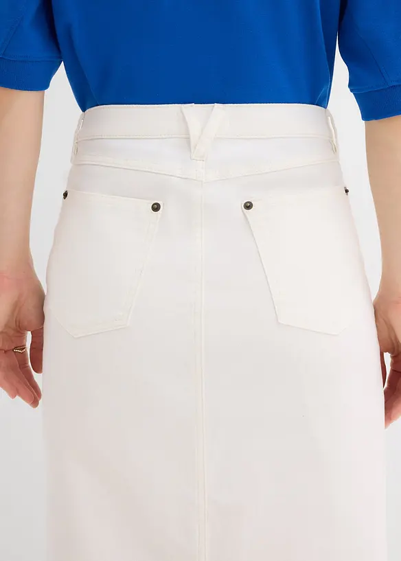 Jupe midi en jean, bonprix