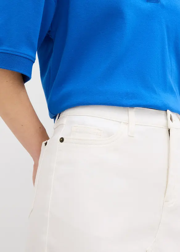 Jupe midi en jean, bonprix