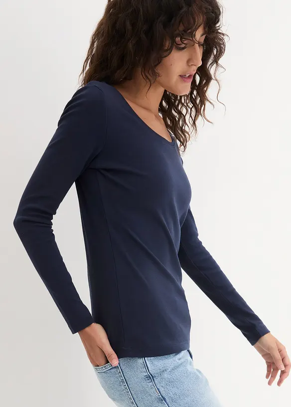 T-shirt manches longues 100% coton, bonprix