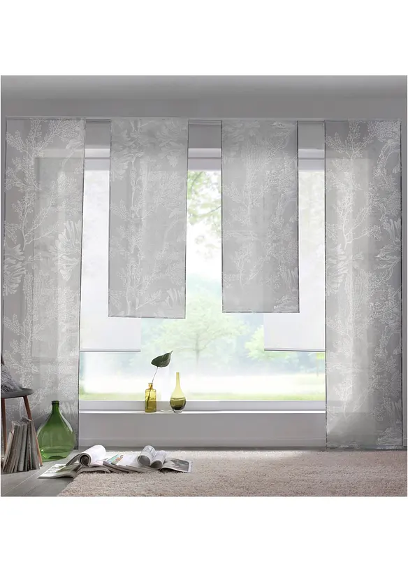 Voilage coulissant &agrave; imprim&eacute; floral (1 pce), bonprix