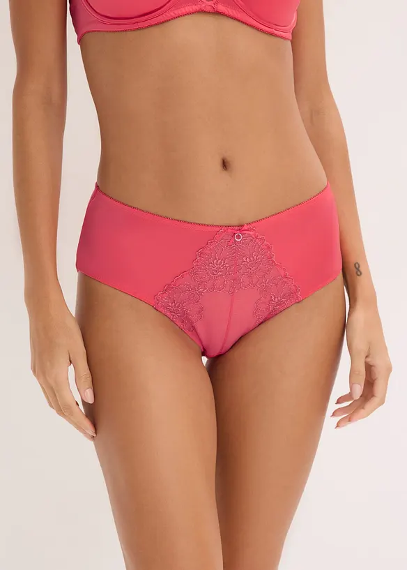 Slip maxi avec dentelle florale brillante, bonprix