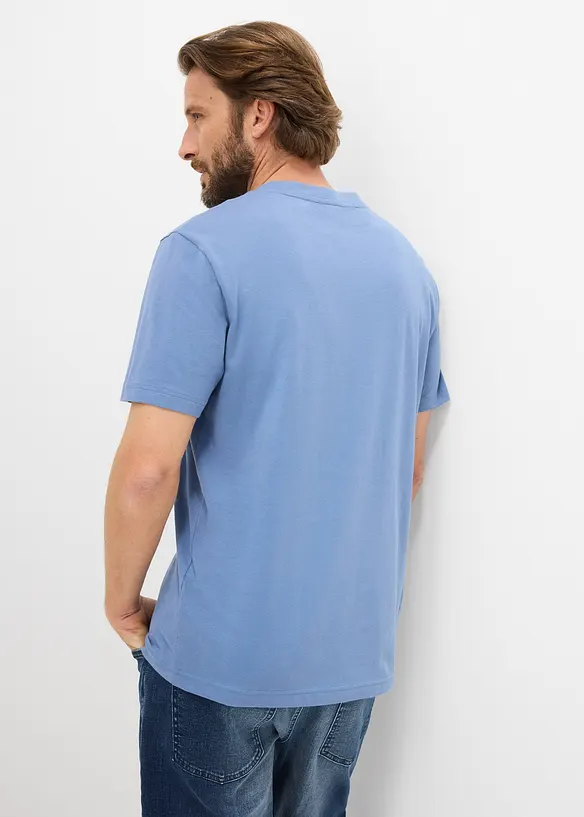 Lot de 2 T-shirts col tunisien 100&nbsp;% coton, bonprix