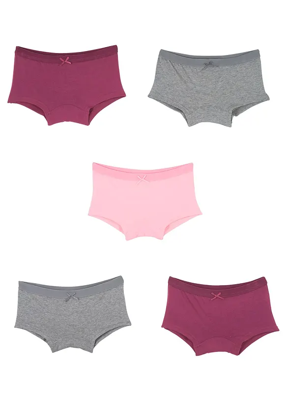 Lot de 5 shortys en coton doux, bonprix