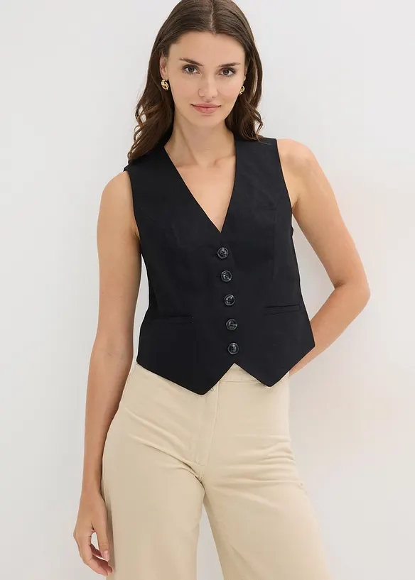 Gilet sans manches en viscose m&eacute;lang&eacute;e, bonprix