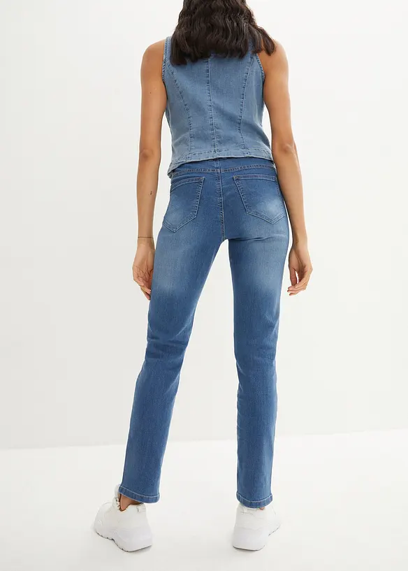 Jean droit taille mi-haute, extensible, bonprix