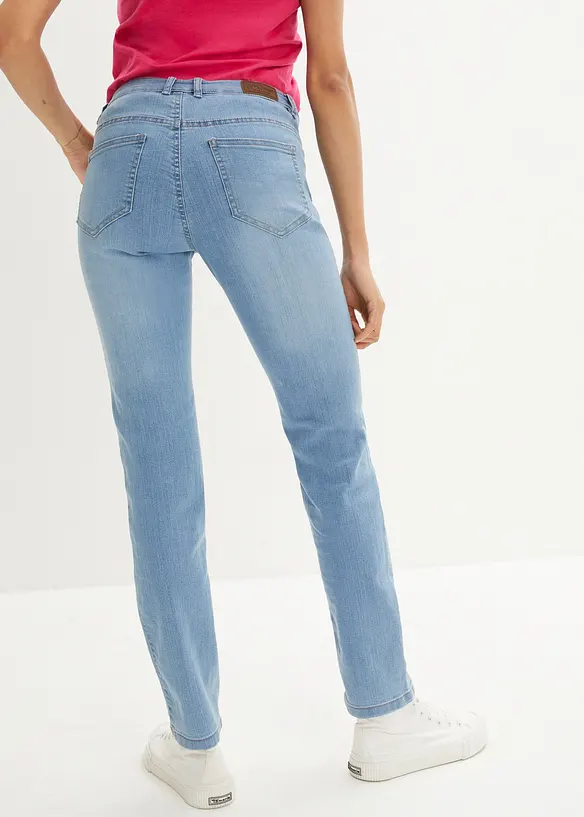 Jean droit taille mi-haute, extensible, bonprix