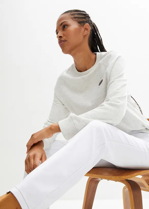 Jean droit taille mi-haute, extensible, bonprix