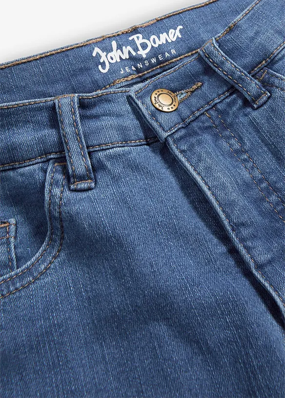 Jean droit taille mi-haute, extensible, bonprix