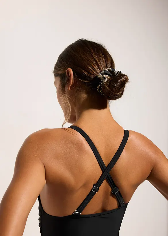 Maillot 1 pi&egrave;ce asym&eacute;trique avec volant, bonprix