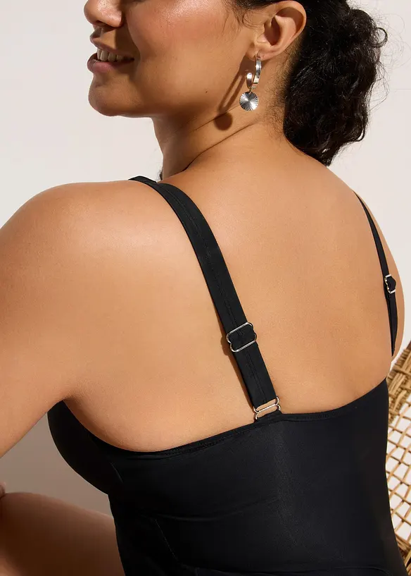 Maillot sculptant avec mesh transparent, maintien l&eacute;ger, bonprix