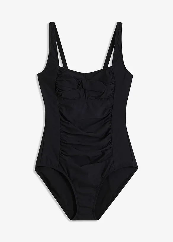 Maillot 1 pi&egrave;ce sculptant style crois&eacute;, maintien mod&eacute;r&eacute;, bonprix