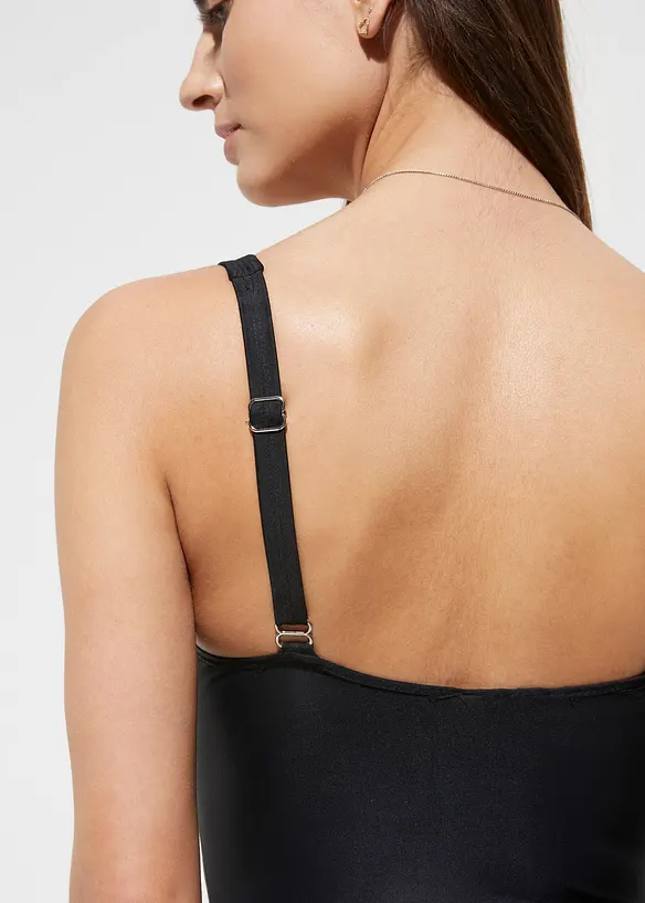 Maillot 1 pi&egrave;ce sculptant style crois&eacute;, maintien mod&eacute;r&eacute;, bonprix