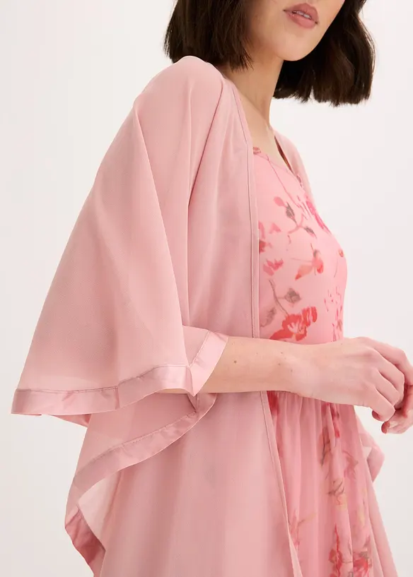 Poncho-&eacute;charpe avec d&eacute;tail en satin, bonprix