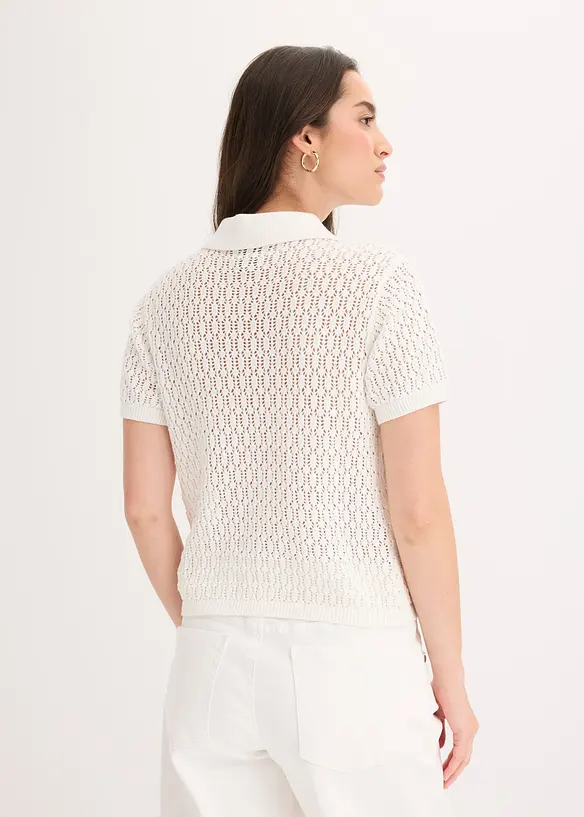 Pull ajour&eacute; 100% coton, bonprix