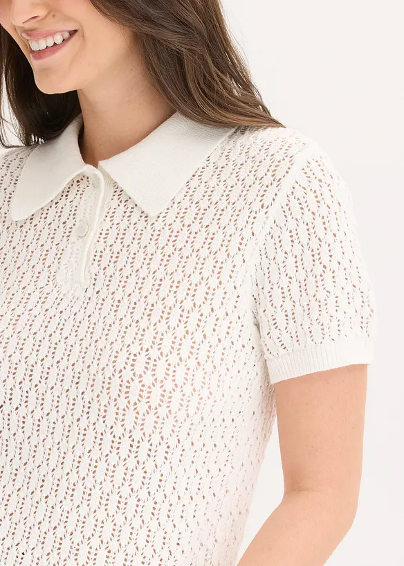 Pull ajour&eacute; 100% coton, bonprix