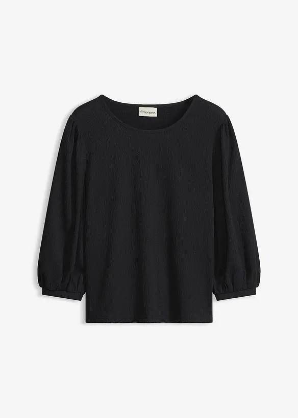 Blouse en jersey cr&ecirc;pe textur&eacute;, bonprix