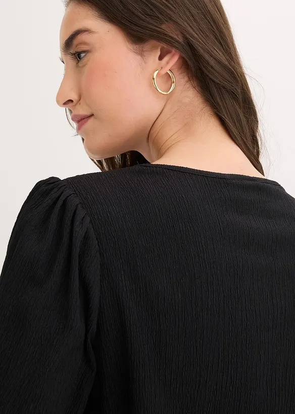 Blouse en jersey cr&ecirc;pe textur&eacute;, bonprix