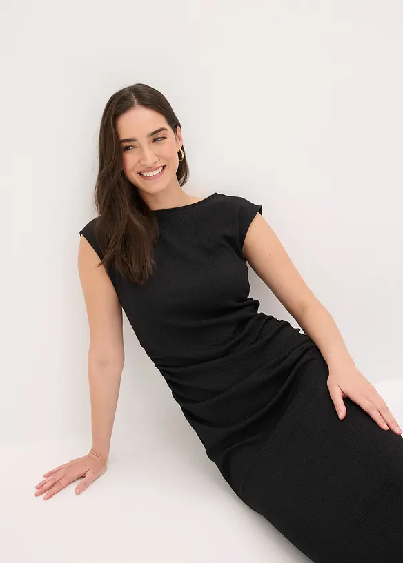 Robe en jersey cr&ecirc;pe textur&eacute;, bonprix