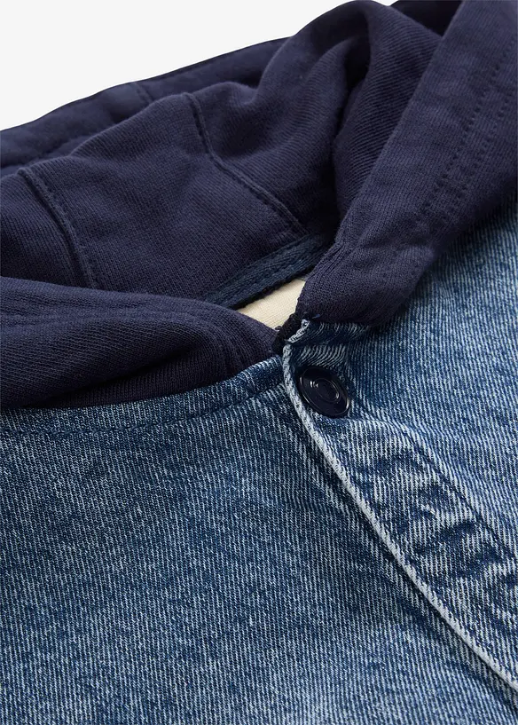 Surchemise en jean &agrave; capuche sweat, bonprix