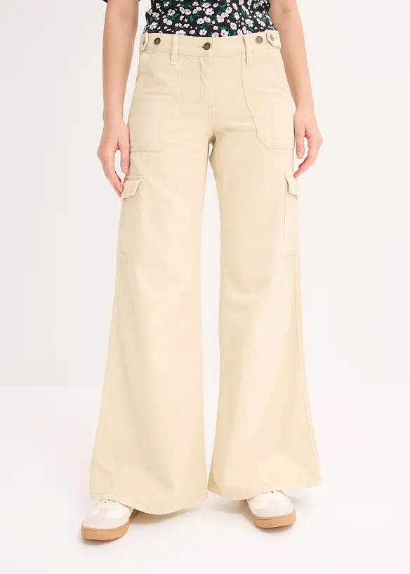 Pantalon cargo 100% coton, bonprix