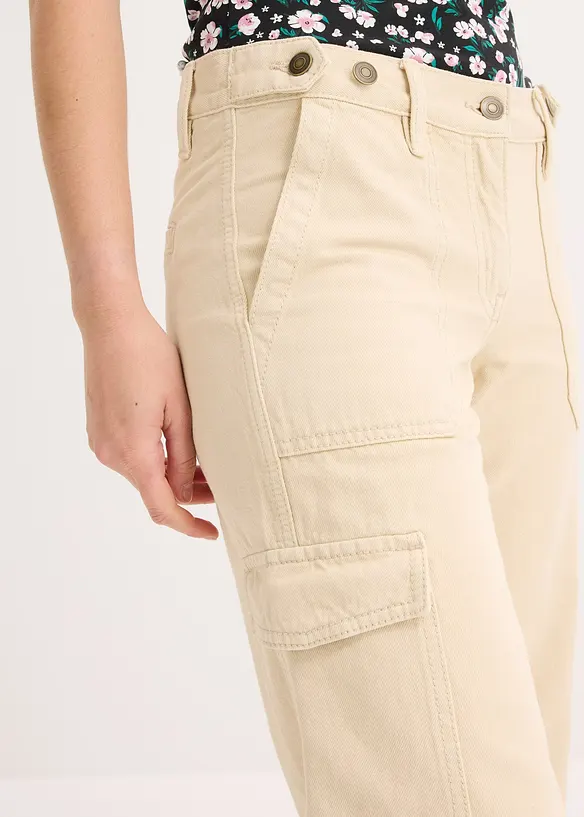 Pantalon cargo 100% coton, bonprix