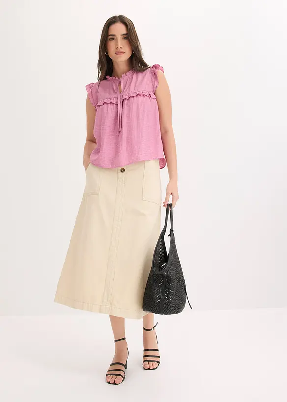 Jupe en twill 100% coton, bonprix