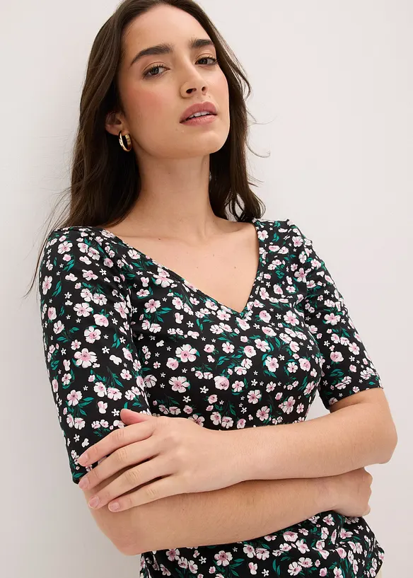 T-shirt en coton extensible, bonprix