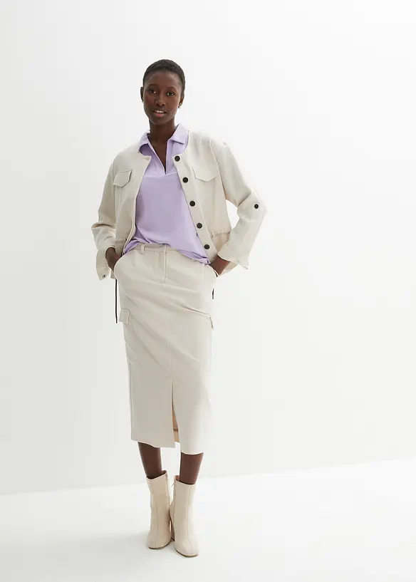 T-shirt &agrave; col polo ouvert, bonprix