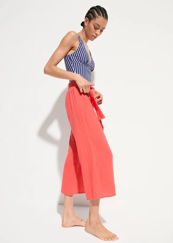 Maillot 1 pi&egrave;ce sculptant &agrave; d&eacute;collet&eacute; plongeant, maintien mod&eacute;r&eacute;, bonprix