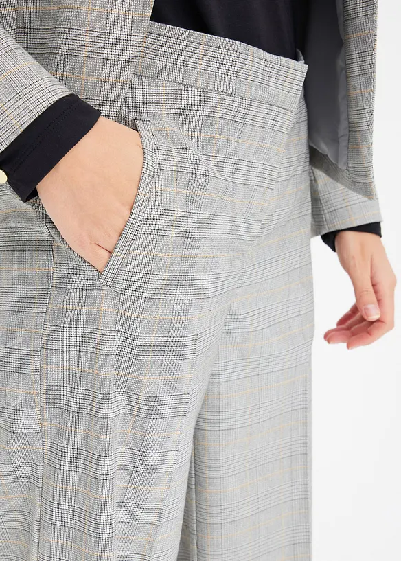 Pantalon large &agrave; carreaux &eacute;cossais, bonprix