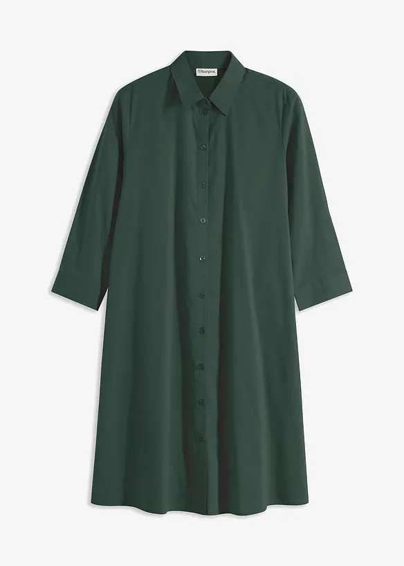 Robe-chemise en popeline solide, bonprix