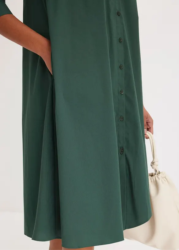 Robe-chemise en popeline solide, bonprix