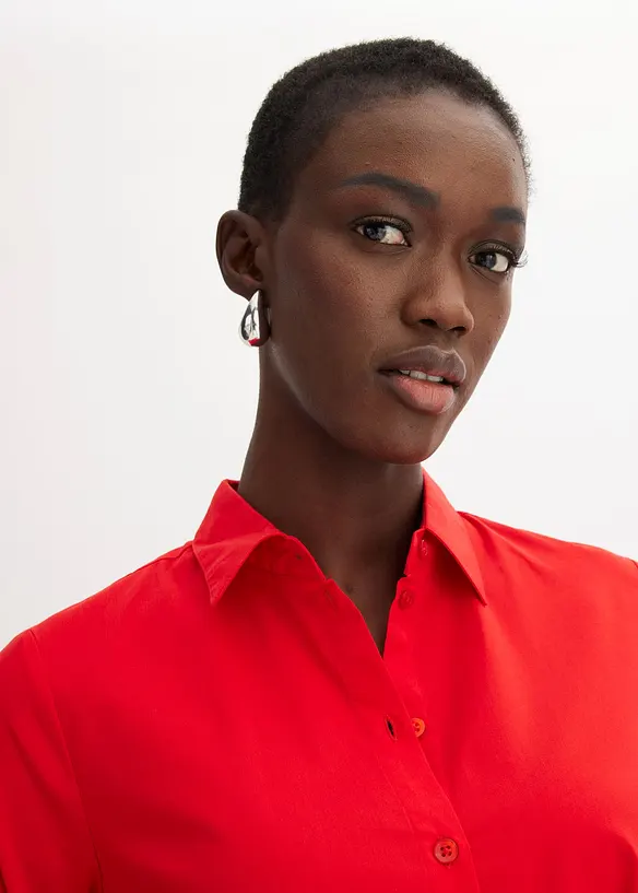 Robe-chemise en popeline solide, bonprix