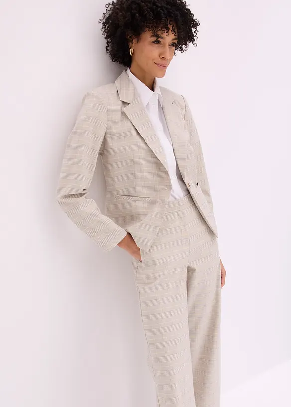 Pantalon large &agrave; carreaux &eacute;cossais, bonprix