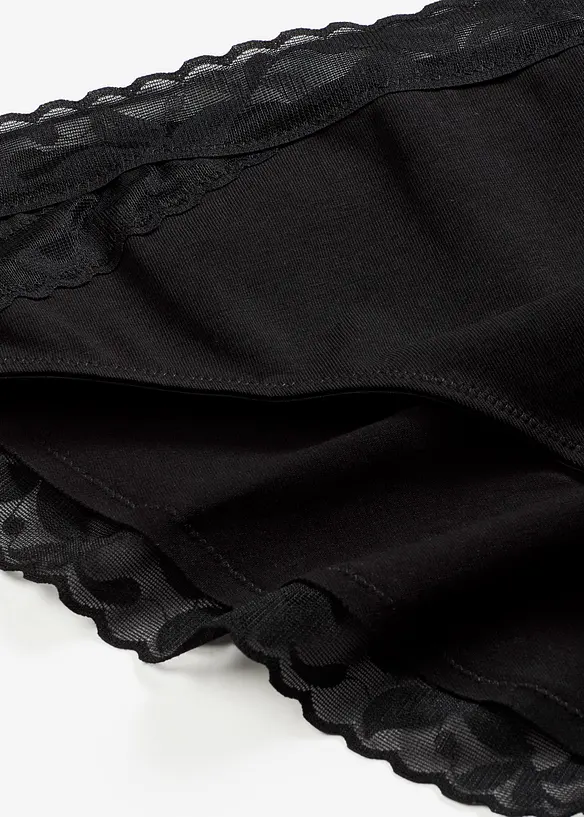 Lot de 5&nbsp;slips maxi avec dentelle, bonprix