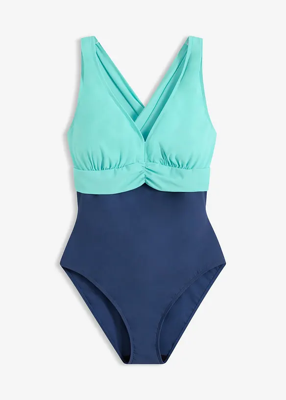 Maillot 1 pi&egrave;ce sculptant, maintien l&eacute;ger, encolure V, bonprix